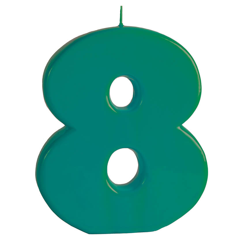 BIG NUMBER CANDLE – 8 – PETROL